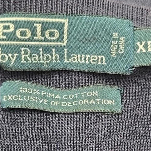 Polo Ralph Lauren VTG Washable Cotton Classic Iconic Mens XL Soft V Neck Sweater - Picture 8 of 8